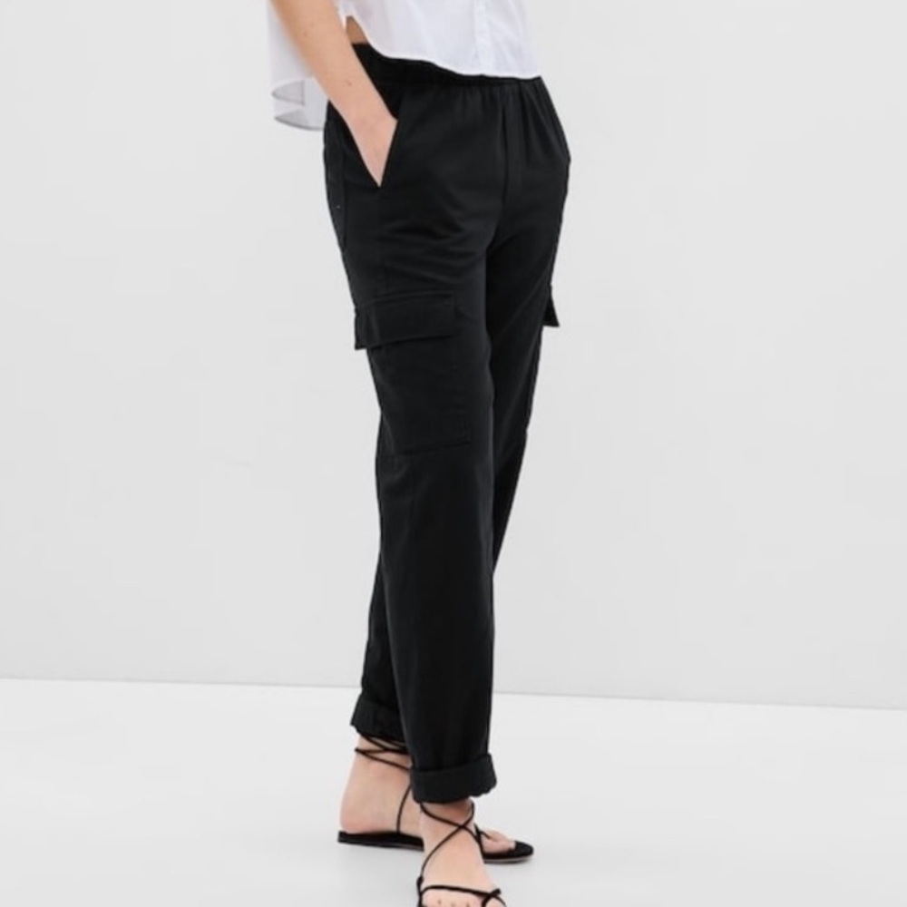 NWT GAP Twill Cargo Pants Black Women S - Picture 3 of 11